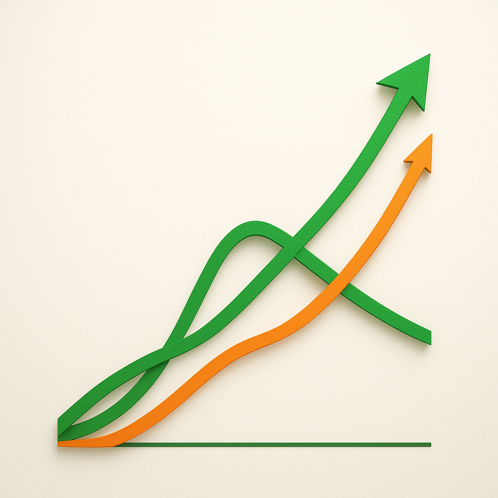 Distribución estratégica entre SEO y SEM representada como sistema de decisión visual.